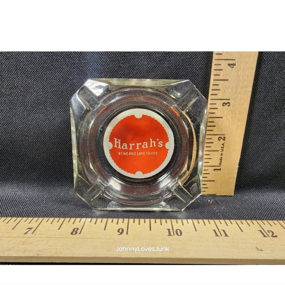 Vintage Casino Advertising Ashtray Harrah's Reno Lake Tahoe Nevada